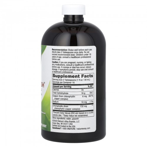 Nature's Way, Chlorofresh, жидкий хлорофилл, без добавок, 480 мл